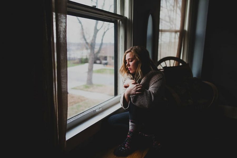 woman in window