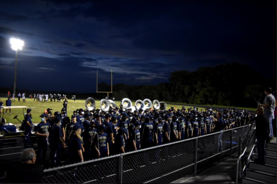 The Vanguard Performing at a West Boca football game during halftime.