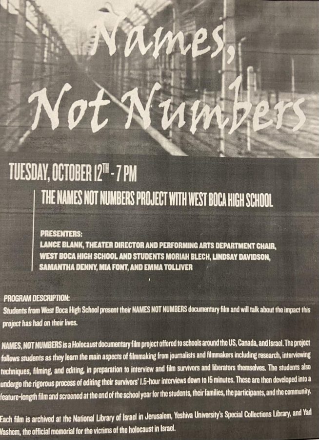 The+flier+for+the+Names%2C+Not+Numbers+documentary+by+West+Boca+students+and+Holocaust+survivors.