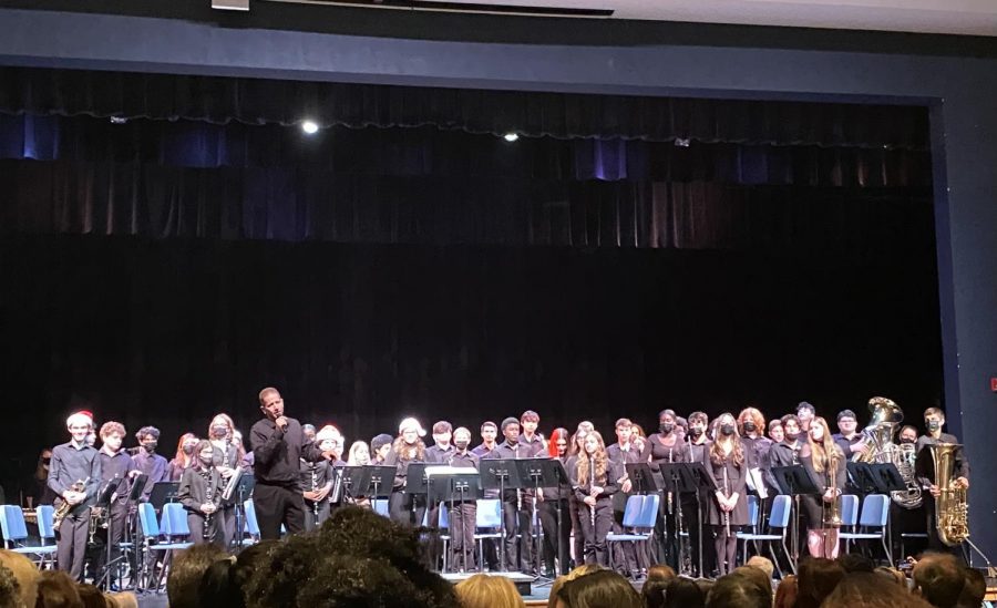 The West Boca Vanguard performing during their Winter Band Concert