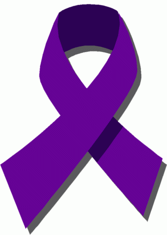February is Teen Dating Violence Prevention and Awareness Month. The purple ribbon stands for domestic violence.