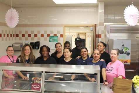 A picture of the West Boca High cafeteria staff