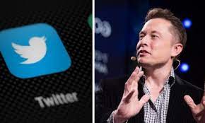 On the left, the Twitter app can be seen. On the right, Elon Musk is speaking.