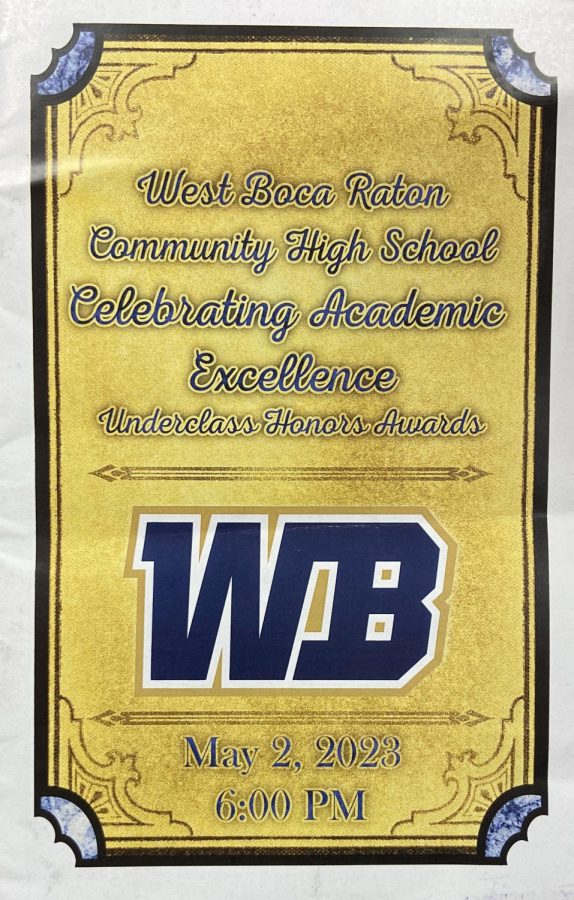 The program cover of the West Boca Underclassmen Awards for the 2022-2023 school year.