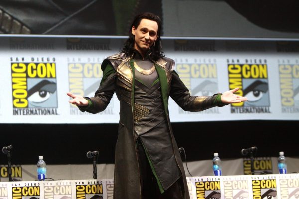 Tom Hiddleston as Loki at Comic-Con in 2013 at a panel. Source: https://www.flickr.com/photos/gageskidmore/9361085147/