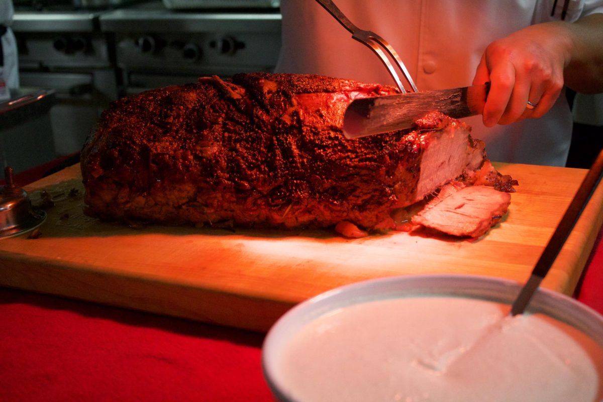 West Bocas Culinary principal lunch-in roast pork.