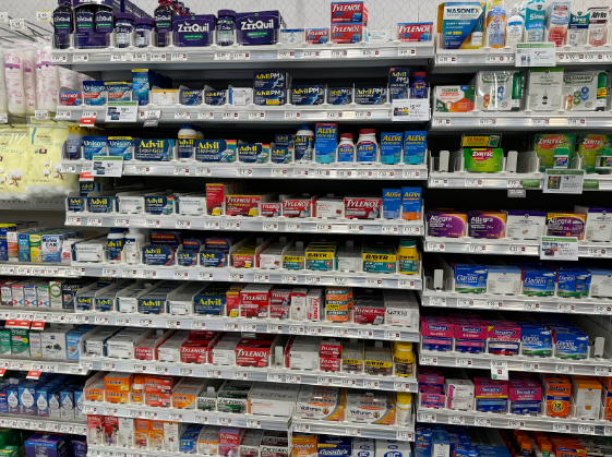 Drug Store Aisle showcasing the many over the counter medications offered