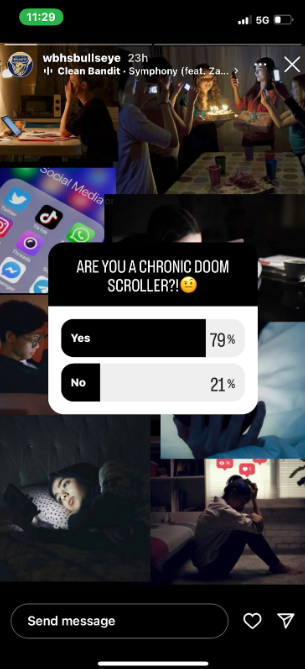 Doom-Scrolling poll results from West Boca Bullseye Instagram.