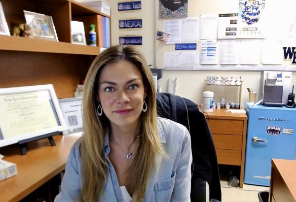 Ms. Malek in her office located in the guidance building.