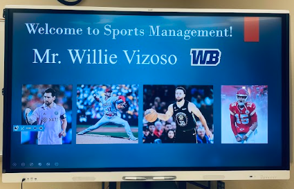 Mr. Vizoso's Sports Management presentation board.