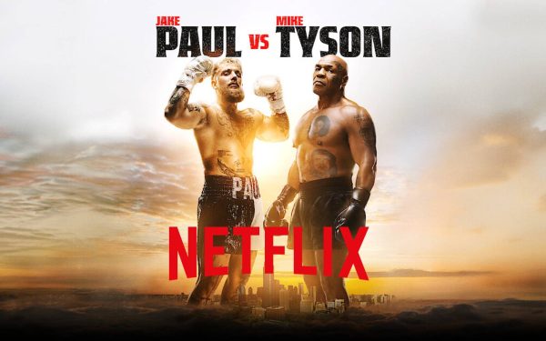 A photo of the Jake Paul vs. Mike Tyson promo AD on Netflix.