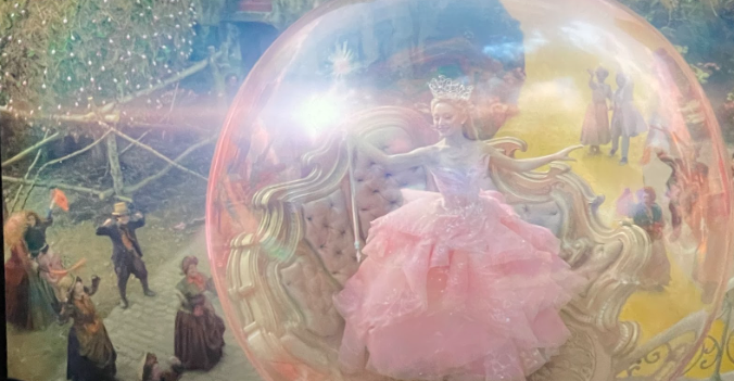 Scene of Glinda flying down to Munchkin Land in her bubble. Taken at Silver Spot Movie Theatre.