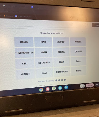 A snapshot of the latest Connections word puzzle!