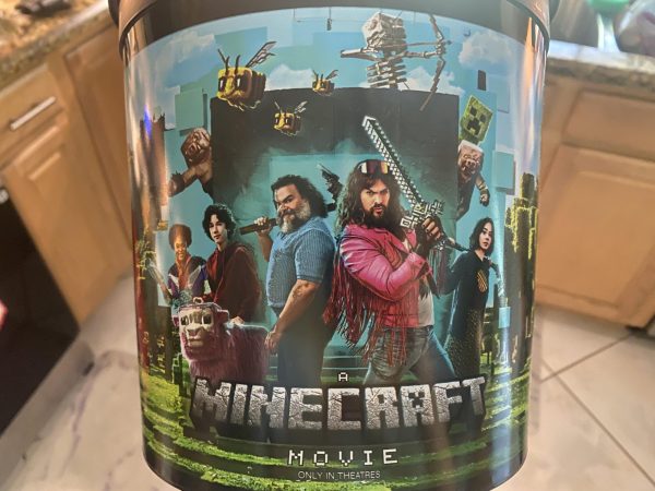 A picture of the bucket they hand out at the Minecraft movie.