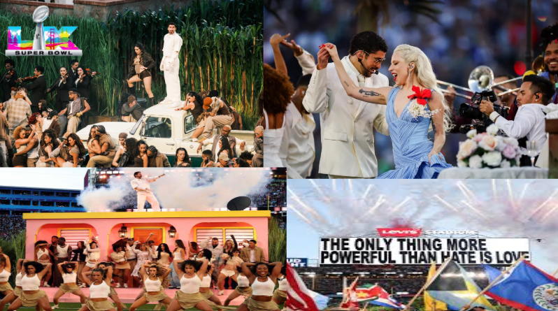 A few still shots from Bad Bunny's performance at the Super Bowl Halftime