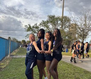 WB Girl's 4x100m relay team. Mackenzie Whitfield, Bethany Joseph, Maria Otero and Earanelle Julien-Jeune.
